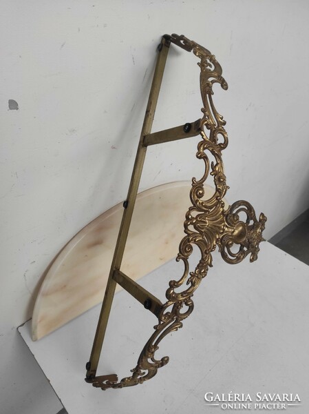 Antique onyx console table brass copper plinth 735 6893