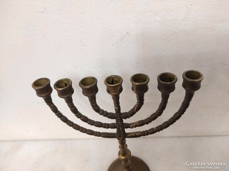 Antique patinated brass menorah menorah Jewish candle holder 7 branch copper candle holder 329 6812