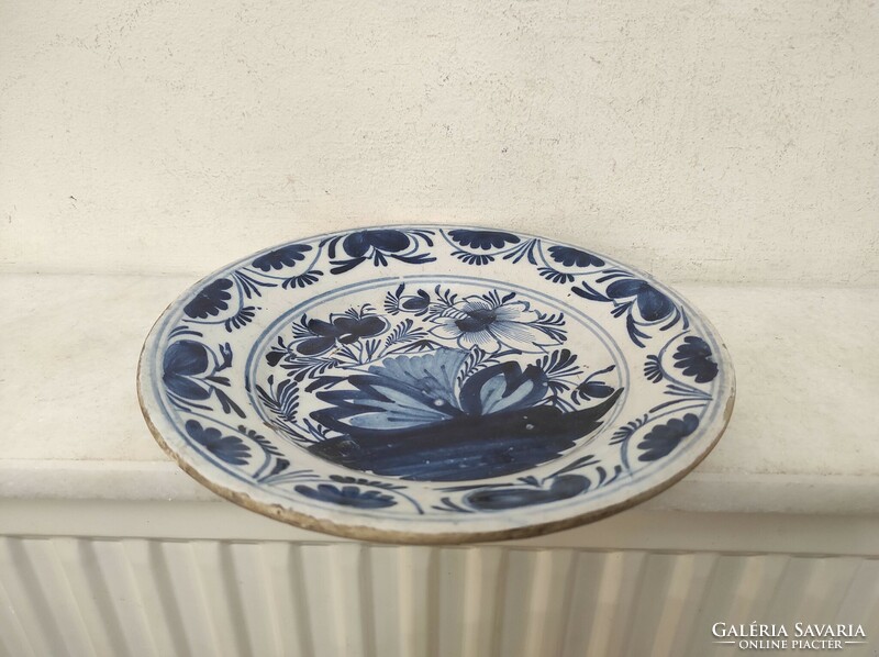 Antik delfti kék mintás porcelán tányér Delft 59 6796