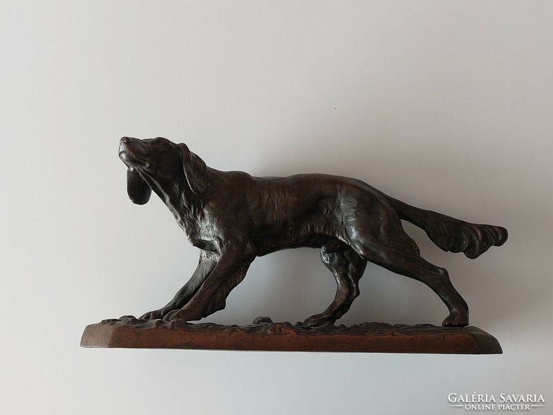 Antique bronze dog statue