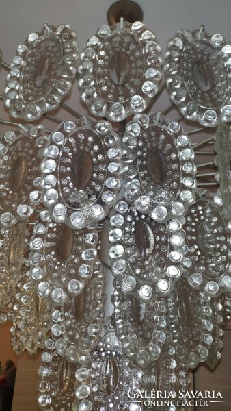 Massive rosette crystal glass chandelier