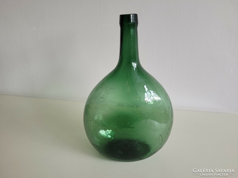 Régi sonkaüveg zöld 3 literes vintage sötétzöld üveg palack