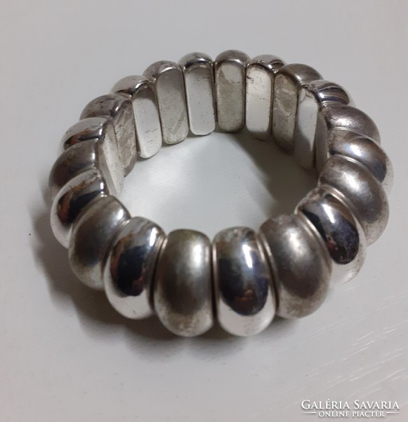 Rubber bracelet bracelet made of silver-plated eyes in good condition
