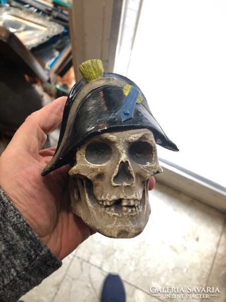 XIX. Century pirate skull ceramic holder, 16 cm in size, a rarity.