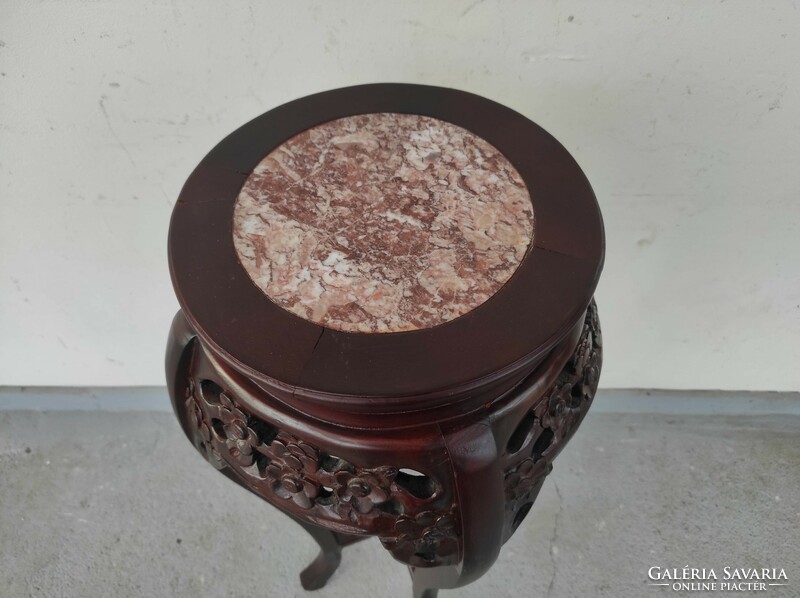 Antik kínai bútor magas asztal márvány lapos kaspó váza tartó állvány 744 6900