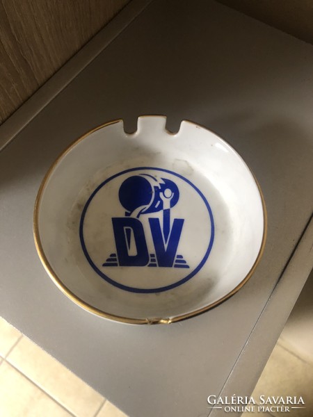 Zsolnay ashtray with Danube ironworks logo on the inside.