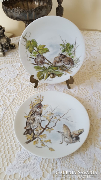 Bird, Jaeger Bavarian porcelain plate 2 pcs.