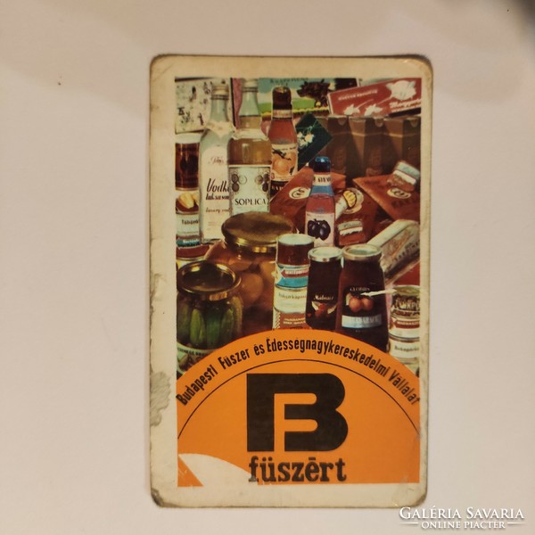 B füszért kártyanaptár 1972