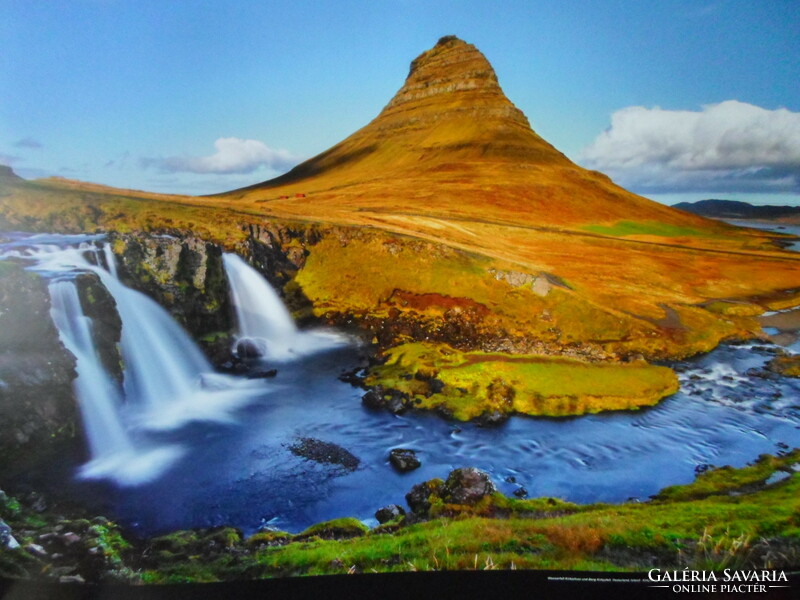 Poszter 5.: Kirkjufoss vízesés és Kirkjufell hegy, Izland (fotó)