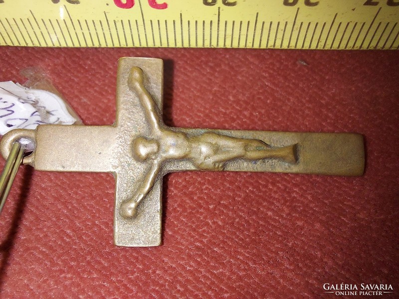 Copper crucifix, with corpus, on a chain