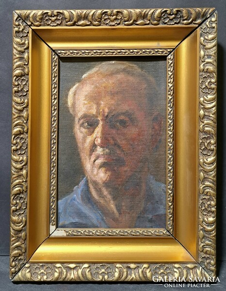 Male portrait, oil, canvas (size with frame 42x32 cm)