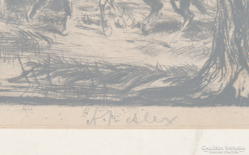 Alex Adolf Jelínek (1890-1957): Lovak a vízpartnál.