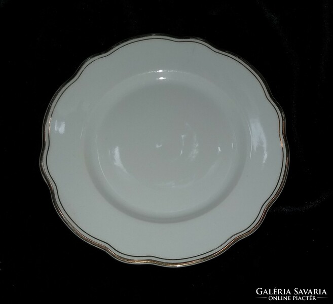 Zsolnay porcelán desszertes tányér arany csíkos 17,5 cm
