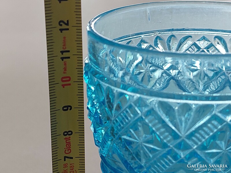 Old blue glass goblet decorative glass 12 cm