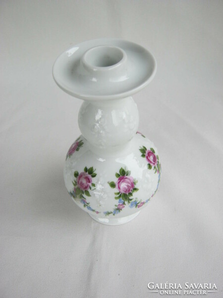 Wallendorf porcelain rose candle holder