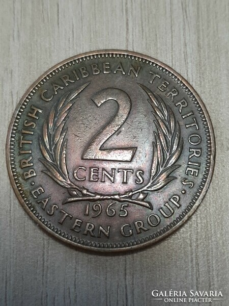 Eastern Caribbean States 2 cent 1965 coin ii. Portrait of Queen Elizabeth I