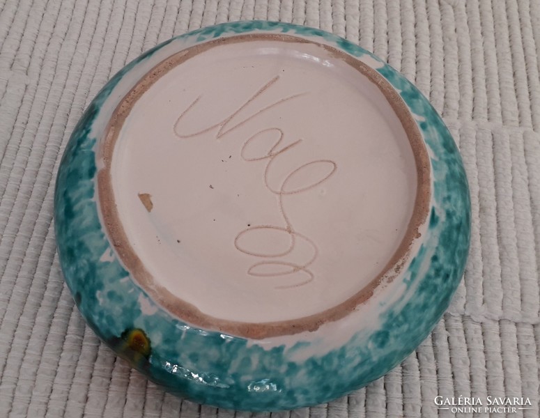 Retro glazed ceramic ashtray with old ashtray ornament