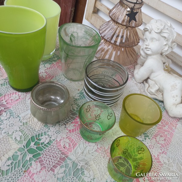 Zöld üveg gyűjtemény - mécsestartók