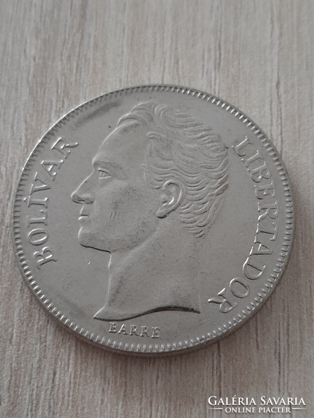 Venezuela 5 bolivares 1990 coin nickel plated steel