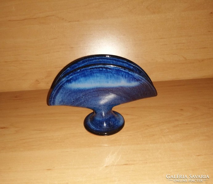 Glazed blue ceramic napkin holder (20/d)