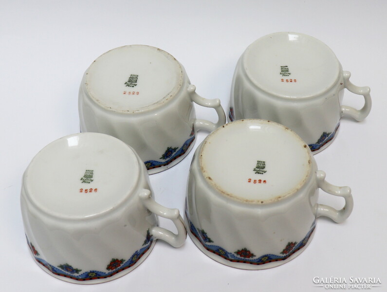 Old charming Zsolnay cups, 4 pcs