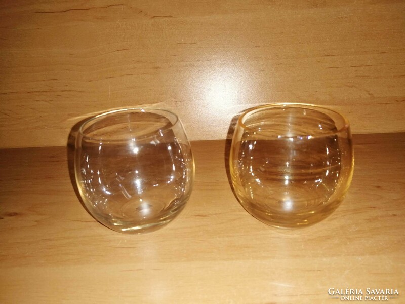 Retro irizáló gömb üveg pohár párban (14/K)