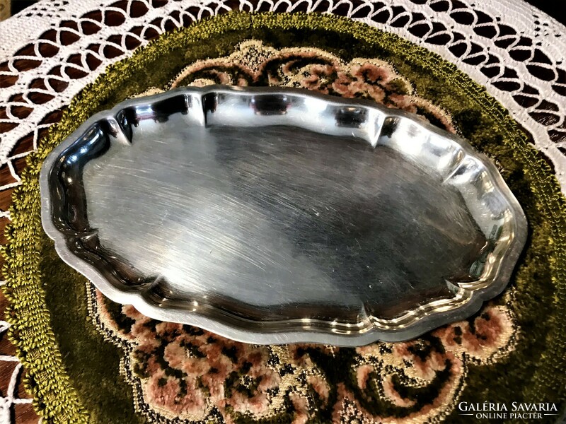Antique, 835 silver tray, thick material, pretty, with ruffled edges