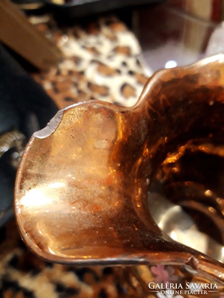 Luster glaze floral bronze English jug