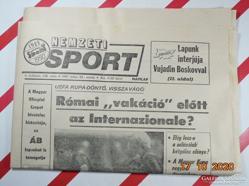 Régi retro újság napilap - Nemzeti Sport - 1991.05.22. -  Születésnapra ajándékba