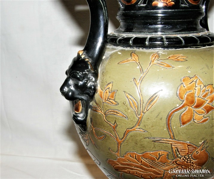 Antik Gerbing &Stephan majolika váza - 38 cm
