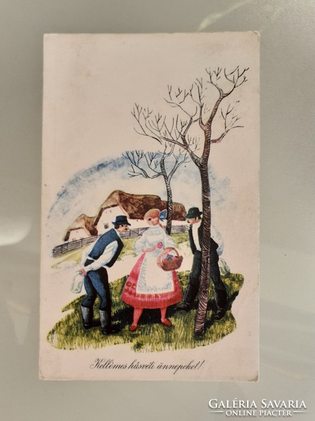 Régi húsvéti képeslap rajzos levelezőlap
