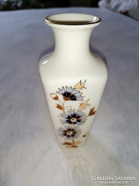 Zsolnay, rectangular snow flower vase with cornflower pattern