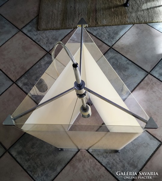 Trivelo chandelier pendant design lamp for fontana arte by mario falci