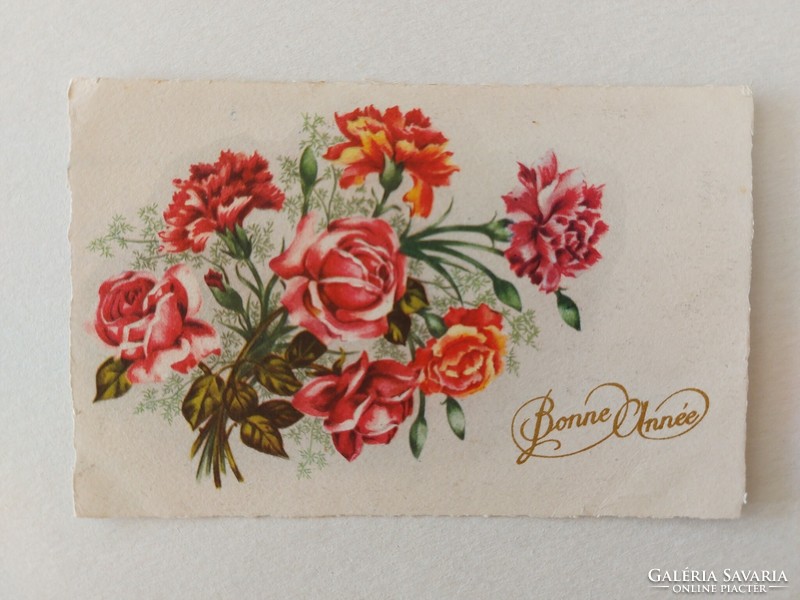 Old floral postcard 1942 postcard rose carnation