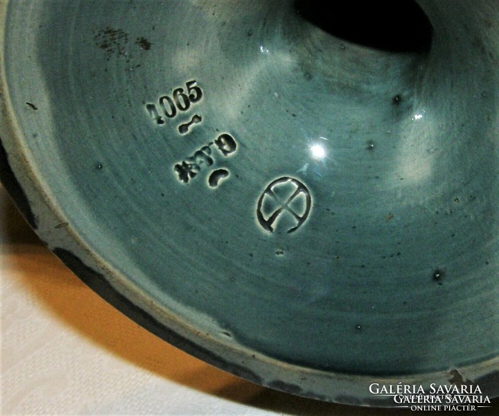 Antique gerbing & stephan majolica vase - 38 cm