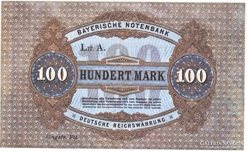 German states 100 German marks 1875 replica