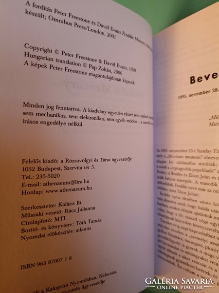 Peter Freestone  Freddie Mercury - Peter Freestone, a legjobb barát vallomása(Queen együttes)  könyv