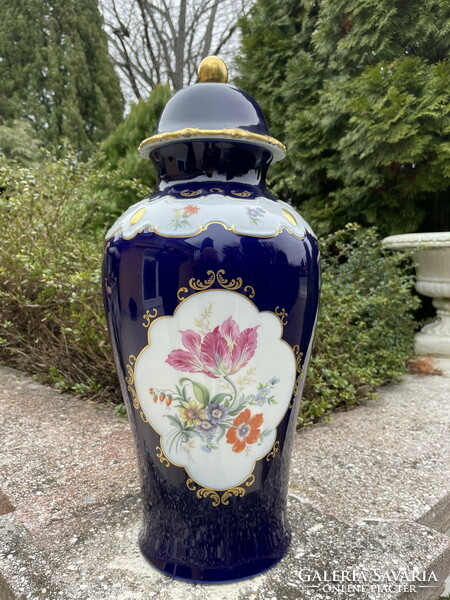 Wallendorf's huge cobalt blue decorative vase with lid, 47cm!!!