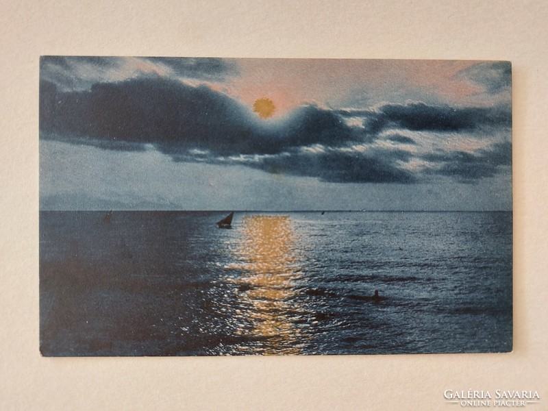 Old postcard 1924 postcard landscape sea