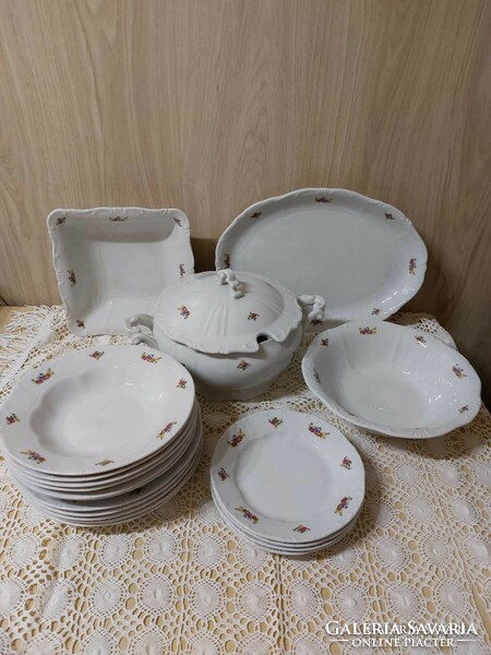 Zsolnay porcelain tableware, with a beautiful flower pattern