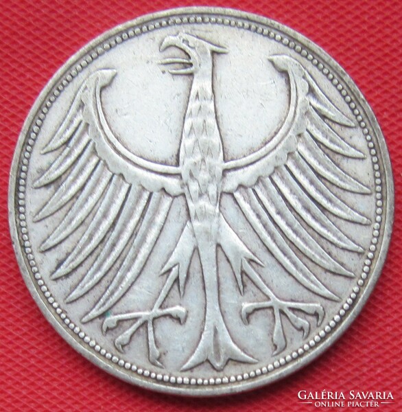Silver 5 marks 1951 f nszk