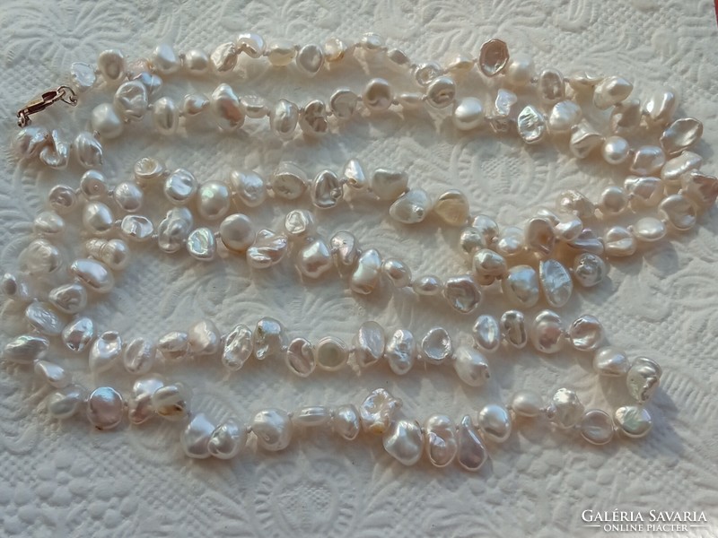 Keshi pearl necklace with 925 silver clasp