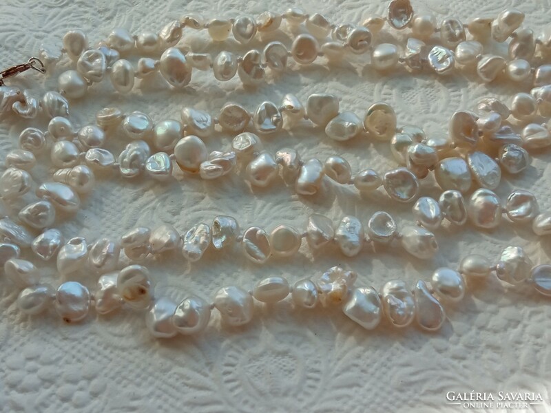 Keshi pearl necklace with 925 silver clasp