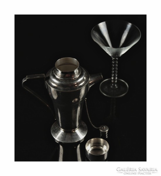Art deco cocktail shaker - silver plated
