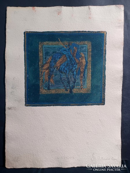 Unicorn - Szyksznian wanda signed, numbered, computer print - unicorn, horses, contemporary