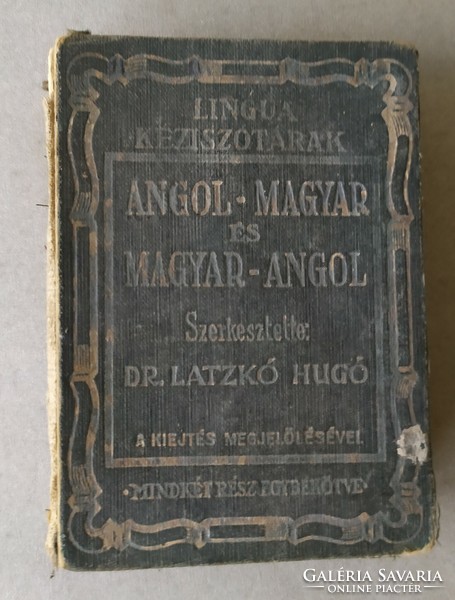 Dr. Latzkó Hugó angol- magyar/magyar- angol antik szótára eladó!
