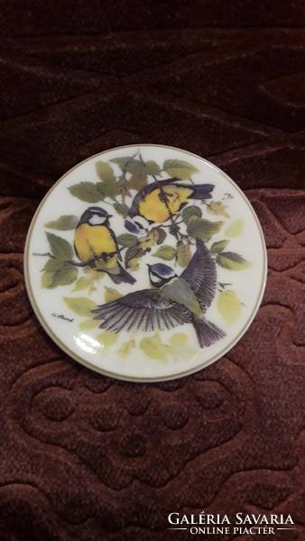 Miniature blue tit bird porcelain plate (l3495)