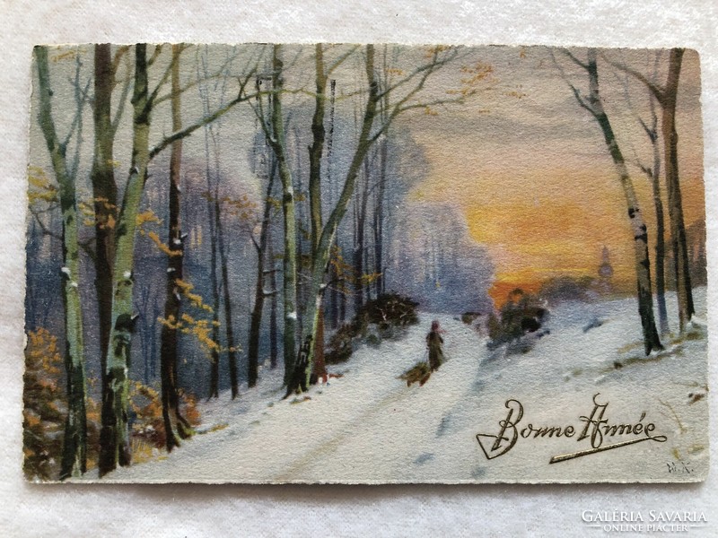 Antik Karácsonyi képeslap - 1923                                -5.