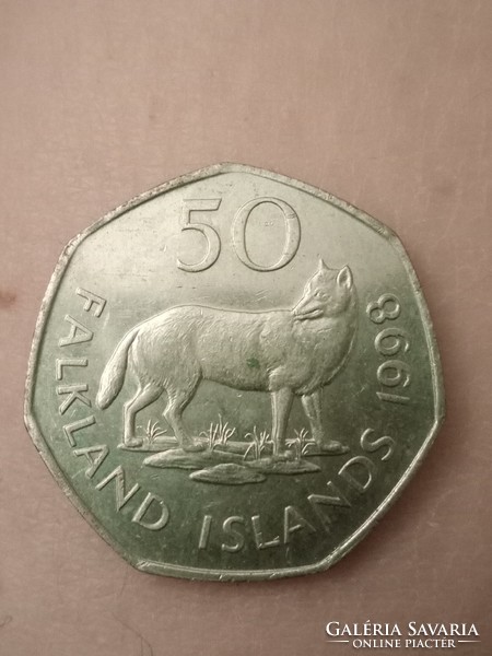 Ritka 50 penny érme Falkland Islands 1998