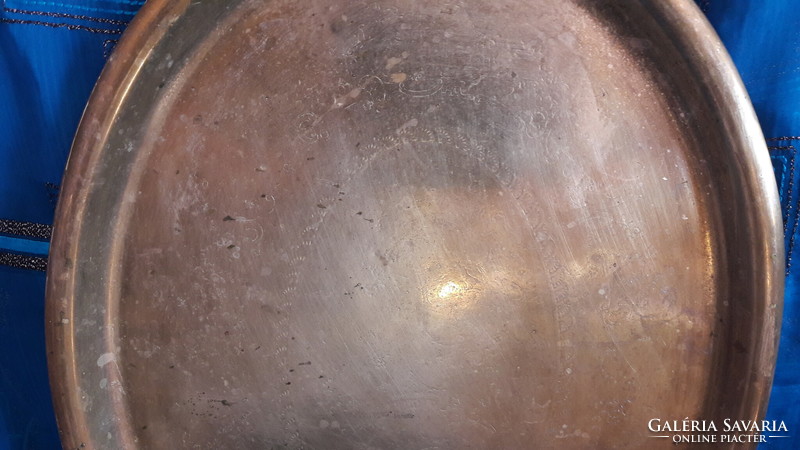 Old copper tray with oval handles (m3414)